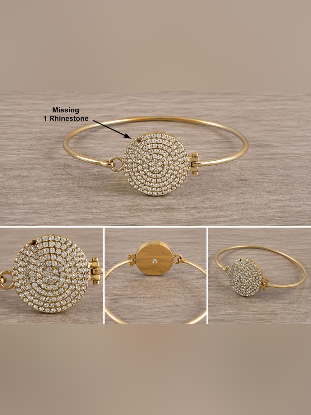 Michael Kors Gold-Tone Pavé Disc Bracelet